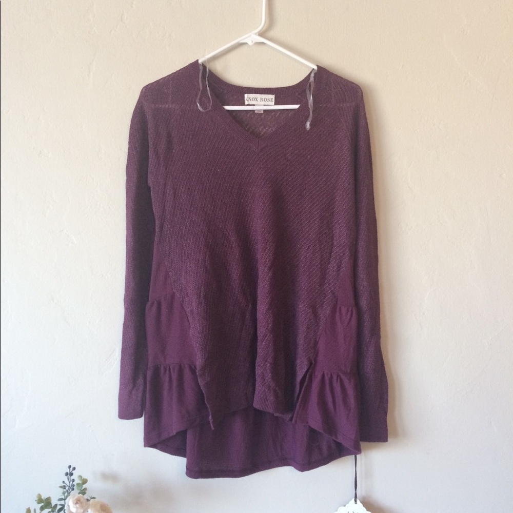 Purple Knox Rose Sweater Small